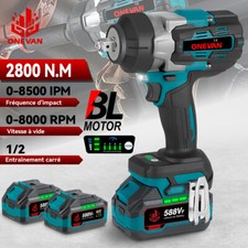 1/2'' Clé à Chocs Sans Fil 2800Nm Boulonneuse à Choc Electrique Visseuse à chocs