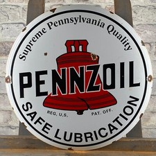 Plaque émaillée PENNZOIL Ø