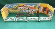 Wendal Jouets 1948 Aluminium Agriculteur Cheval & Harrows Kit Et Rare Ferme Fond