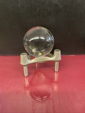 Antique crystal ball of vision metal nail holder, circa 1960, diameter: 8cm