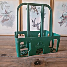 Panier à bouteilles vintage pour 6 bière ou jus en plastique vert, Pfungstädter
