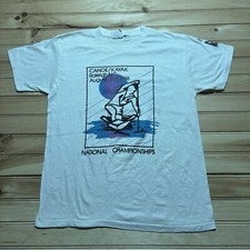 Vintage 80s Canoe Kayak Raleigh NC 1988 National Championship Shirt Size Large