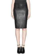 Helmut Lang Stretch Plonge LEATHER Pencil Skirt Black sz 2