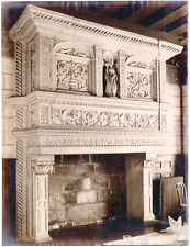 France, Towers, typical fireplace, carved, house interior, decoration came