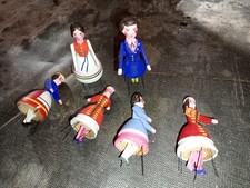 Ensemble 6 personnages bois-