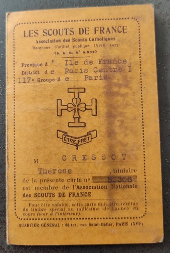Carte membre des scouts - carte,
