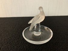 Lalique France Crystal Dove Decor Ring Ring