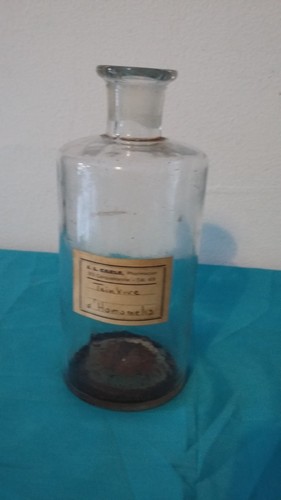 Old pharmacy glass jar - old,
