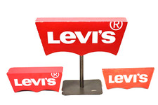 Enseigne Vintage Vieille Bois Panonceau Publicité Panneau Levis Signes Levi's