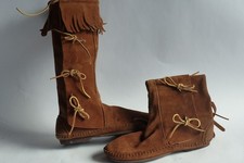 Bottes cuir marron Taos Boots à franges chaussures femmes T41 (39852)