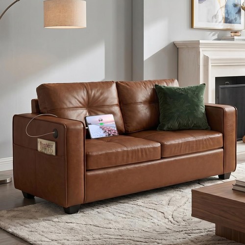 Faux leather loveseat usb - faux,