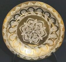 Ancien XXème très belle Petite Assiette Mural orientale en Cuivre/laiton ciselé