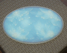 Verre opalescent Vernox Paris Plateau 32 cm / 22 cm , feuilles , fruits