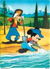 Disney - Mickey et Dingo - Carte Walt Disney Productions de 1966 - Chercheurs d'