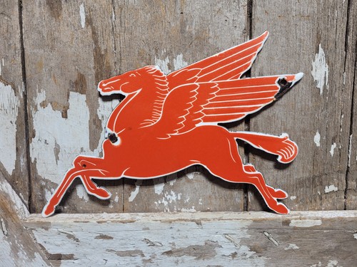 Vintage mobil porcelain sign - mobil,