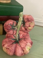 Red Tomatoes On Vine Bud Vase Vietri Italy #6983 Handpainted