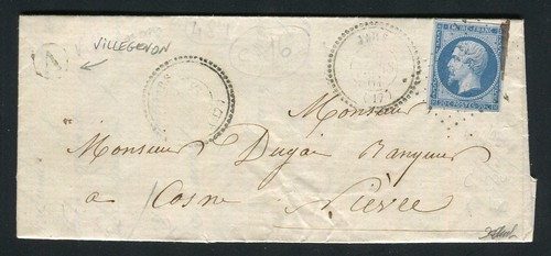 Rare lettre villegenon - de, par