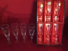 10 Anciens Verres à Vodka sur pied Marque Durobor Vintage mais neuf