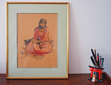 Femme Berbère - Dessin