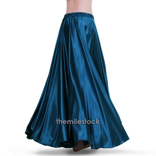Jupe longue tms sarcelle satin - jupe,