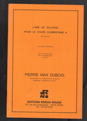 Dubois livre solfège pour - dubois-livre,