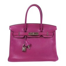HERMES PHW Birkin 30 Handbag Togo Leather P9 Anemone