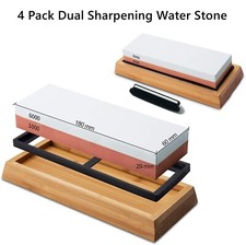 Jeu de pierres à aiguiser aiguiseur de couteaux antidérapant 1000 / 6000 pier...