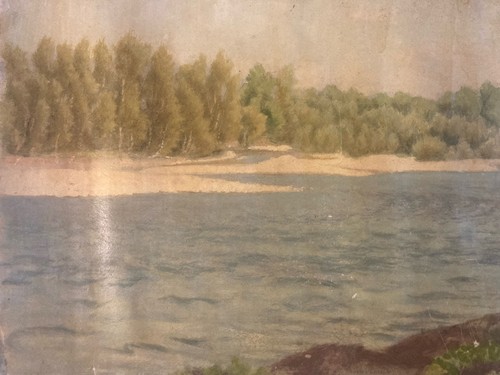 Peinture huile papier charles - peinture,