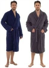 Hommes de Luxe 100% Éponge Coton Bain Robe de Chambre Peignoir Enveloppant