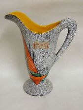 VINTAGE 1960 GRANULAR EFFECT CHERBOURG ART ENAMEL JUG VASE