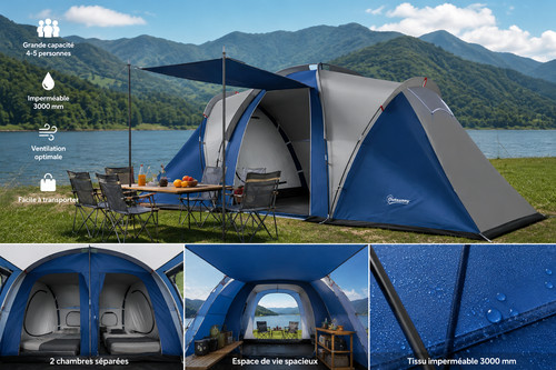 Tente camping personnes - 4-5,