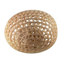 Statue Eléphant Oeuf en pierre sculptée - Fait Main – Artisanat Inde Rare # 2070