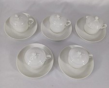 Set of 6 Pillivuyt France White Porcelain Lidded Consommé Cups with Saucers –...