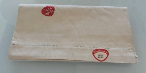 Coupon tissu beige uni sans