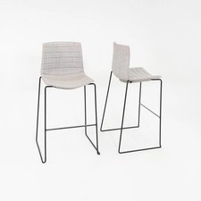 2010s Pair of Lievore Altherr Molina for Arper Catifa 46 Bar Stool Grey Fabric