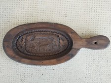 Ancien moule à beurre bois sculpté vache