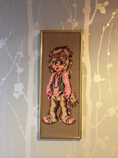 cadre bois TITI Parisien Hippie canevas-populaire-vintage-rétro-kitch-loft-brodé