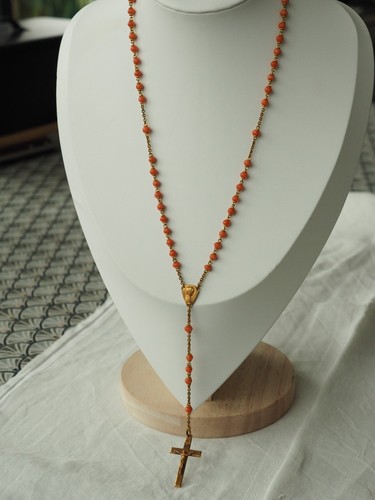 Chapelet ancien corail - chapelet, naturel