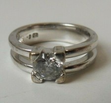 Bague Magnifique Plaquée Argent, Pierre Lang Taille 53 (6)