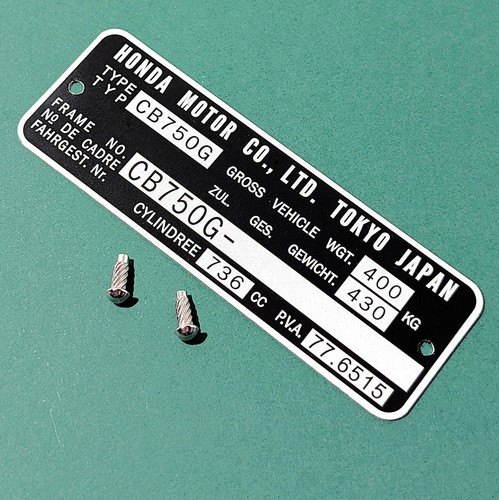 Plaque constructeur honda - plaque,