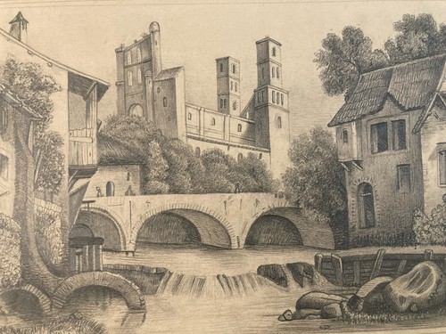 Très belle dessin crayon 19e - très,