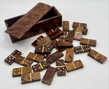 Très beau jeu de 28 DOMINOS en bois de tuya