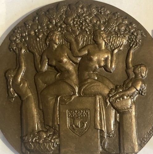 Médaille bronze art déco - en,