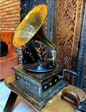 Phonographe HMV Gramophone entièrement fonctionnel, tourne-disque gagnant-up