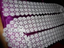 LONG DEVANT D'AUTEL EGLISE ANCIEN 1920 POINT D'IRLANDE 340 CM PARFAIT