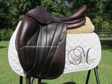 17.5" BUTET DRESSAGE SADDLE ( COGNAC/ DK. BROWN) MONOFLAP-WOOL FLOCK -2022 MODEL