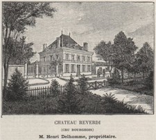 MÉDOC. LAMARQUE. Chateau Reverdi (Cru Bourgeois). Delhomme. SMALL 1908 print