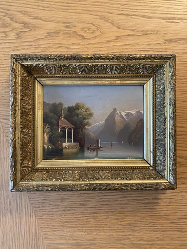 Huile sur panneau paysage - , de
