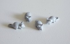 PLAYMOBIL (T3116) FARM - Lot of 4 Grey Mice 