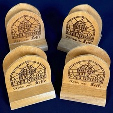 Lot 4 présentoirs à sous-bocks bois bistrot bière Leffe abbaye